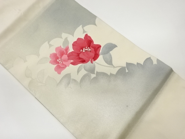 JAPANESE KIMONO / VINTAGE NAGOYA OBI / WOVEN FLOWERS